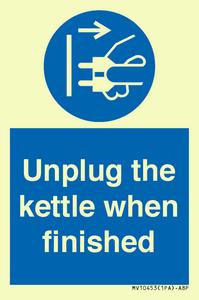 Unplug the kettle when finished